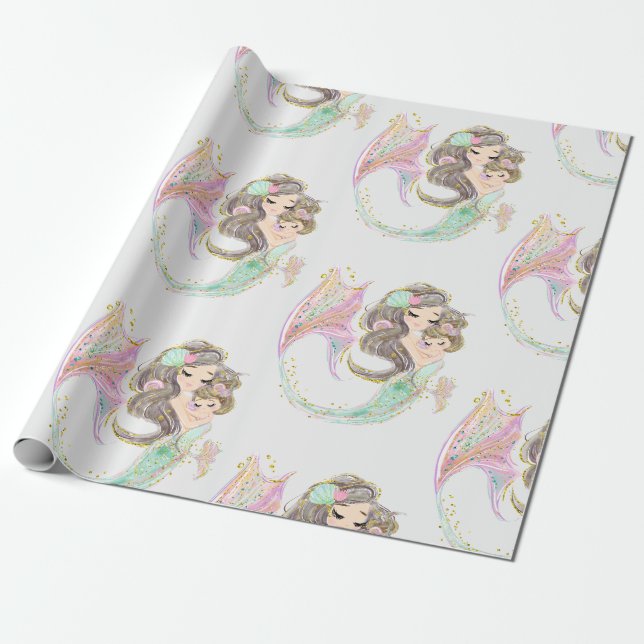 Papier Cadeau Sirène sous la mer (Déroulé)