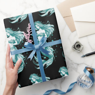 Papier Cadeau Sirène turquoise