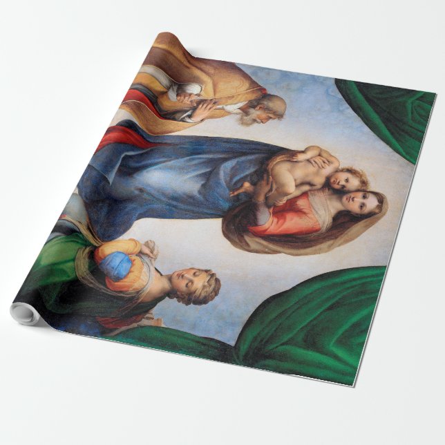 Papier Cadeau Sistine Madonna, Raphael (Déroulé)
