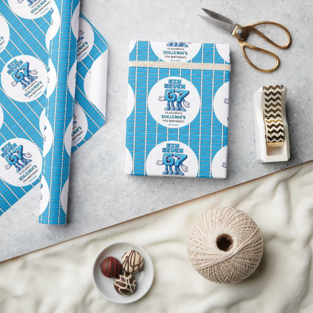 Papier Cadeau Six Seven Meme 7th Birthday | Funny Trendy (Artisanat)