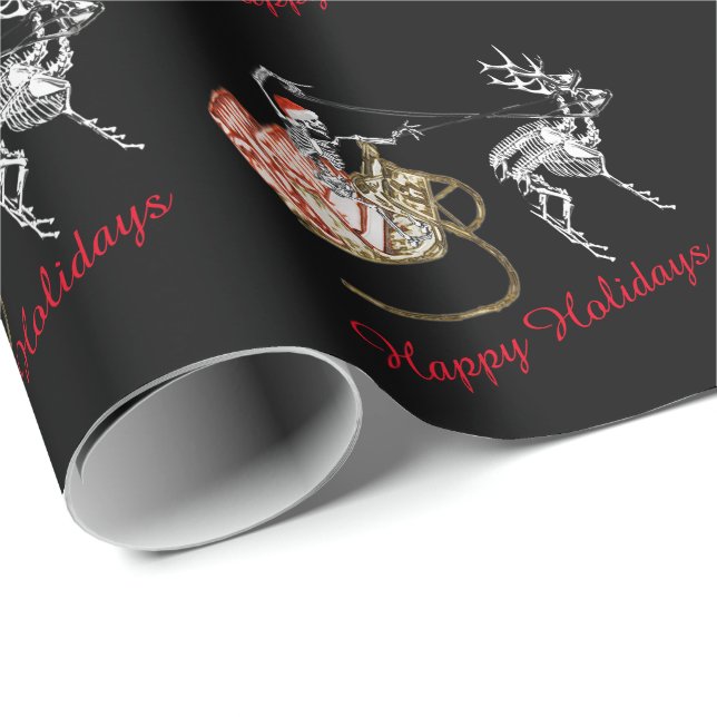 Papier Cadeau SkeleSanta (Coin rond)