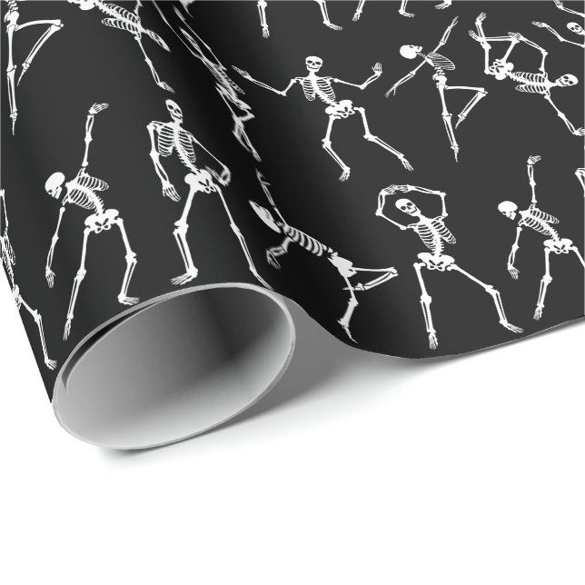 Papier Cadeau Skeleton danse (Coin rond)