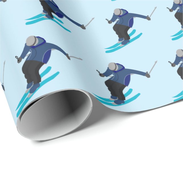Papier Cadeau Ski (Coin rond)