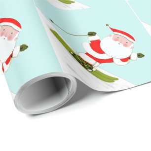 Papier Cadeau Skieur de Noël cadeau de ski