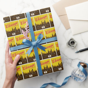 Papier Cadeau Skyline de l'Illinois