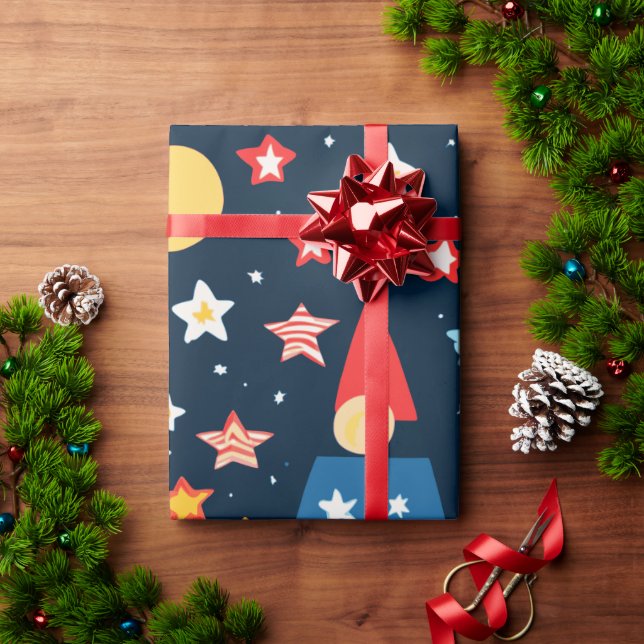 Papier Cadeau Skyline Fireworks Night Sky (Cadeau de vacances)