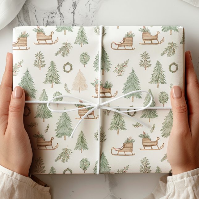 Papier Cadeau Sleigh & Pine Russe (Créateur téléchargé)