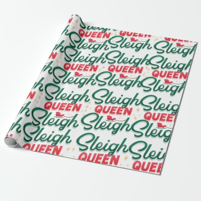 Papier Cadeau Sleigh Queen Sleigh Noël (Déroulé)