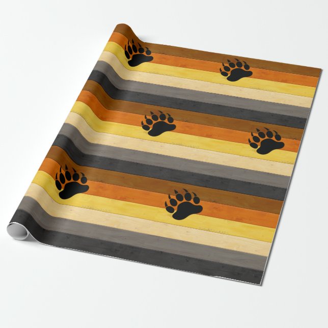 Papier Cadeau SlipperyJoe's Bear Pride drapeau de la texture du  (Déroulé)