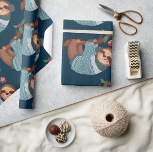 Papier Cadeau Sloth Christmas