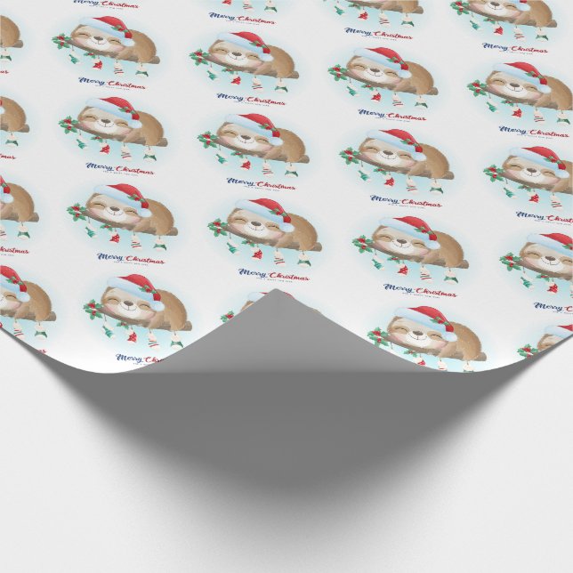 Papier Cadeau Sloth de Noël (Coin)
