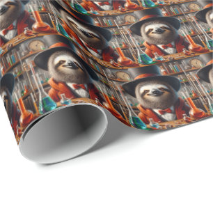 Papier Cadeau Sloth Mad Scientifique