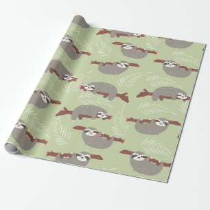 Papier Cadeau Sloth Motif