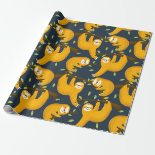 Papier Cadeau Sloth Motif