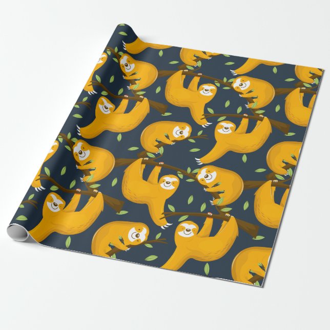 Papier Cadeau Sloth Motif (Déroulé)