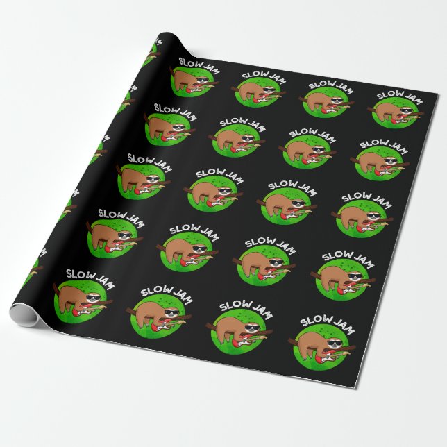 Papier Cadeau Slow Jam Funny Musique Animal Pun Dark BG (Déroulé)