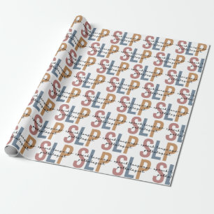 Papier Cadeau SLP Voix Pathologiste Motif rétro