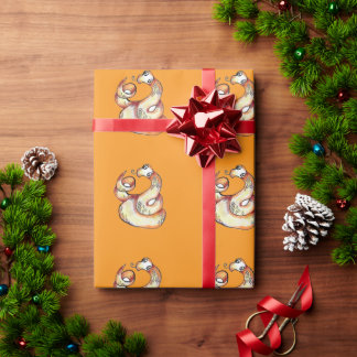 Papier Cadeau snake on orange