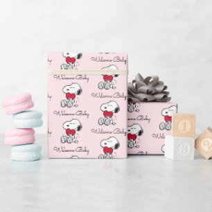 Papier Cadeau Snoopy Little Sweetheart Baby Shower Emballage P