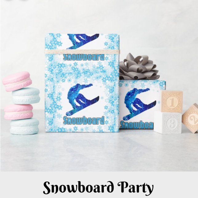 Papier Cadeau Snowboardeur bleu (Créateur téléchargé)