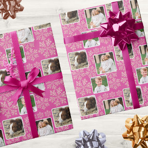 Papier Cadeau Snowflake Berry Bling 3 Photo Collage Noël