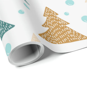 Papier Cadeau Snowflake Motif sapin de Noël
