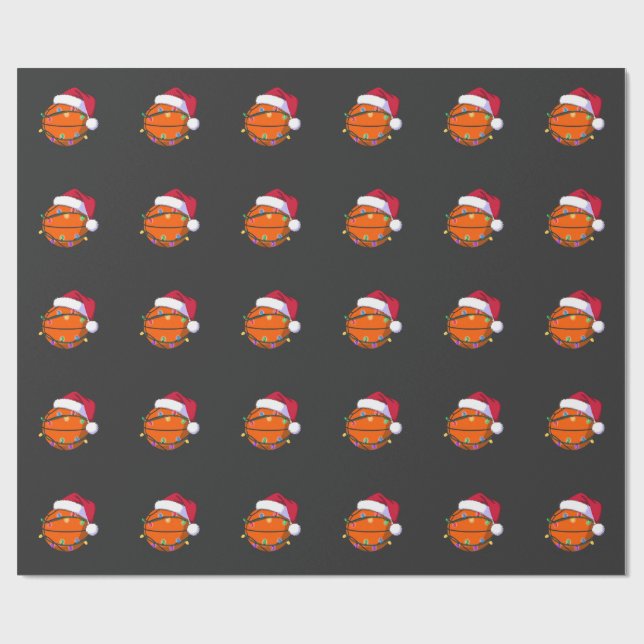 Papier Cadeau Snowman Basket Noël Père Noël Baseball Sport (Plat)