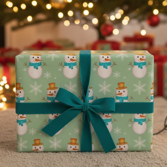 Papier Cadeau Snowman main tiré cadeau (Fun little hand drawn snowmen just waiting to be picked for that special gift you have planned.)