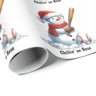 Papier Cadeau Snowman Slugger Chillin' à la base