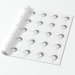 Papier Cadeau Snowman souriant