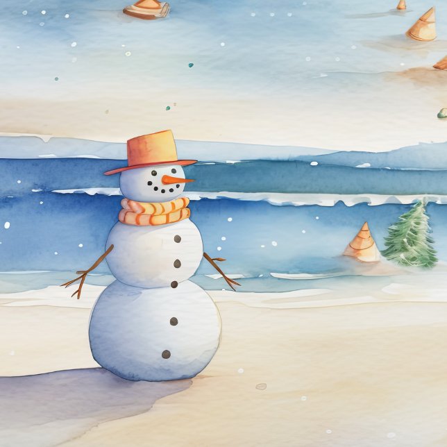 Papier Cadeau Snowman Sur Le Papier D'Enveloppement De Plage (Créateur téléchargé)