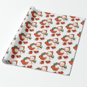 Papier Cadeau Snowman Vintage