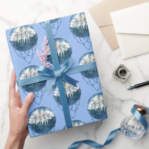 Papier Cadeau Snowy Mountain Pine Tree Nature Adventure Extérieu