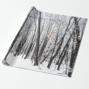 Papier Cadeau Snowy Scene dans Woodland Michigan