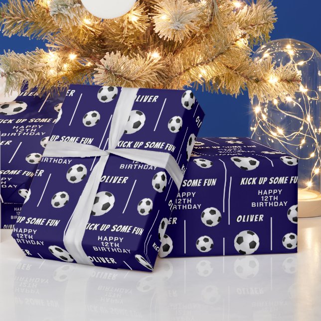 Papier Cadeau Soccer Ball Football Sports Anniversaire de enfant (Vacances)