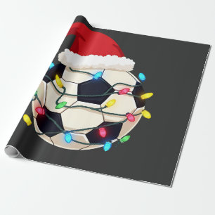 Papier Cadeau Soccer enveloppé dans les lumières de Noël Joueur 