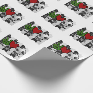 Papier Cadeau Soccer paix et amour
