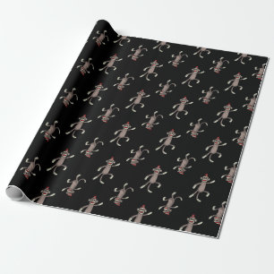 Papier Cadeau Sock Monkey   Singes dansants
