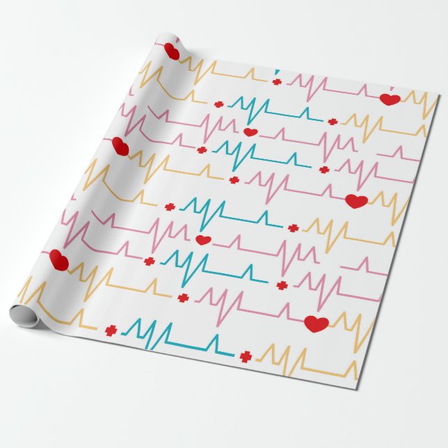 Papier Cadeau Soeur mignonne EKG Motif Cardiogramme Chirurgien (Déroulé)