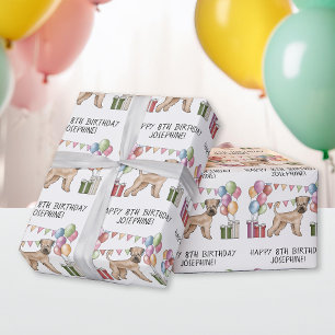 Papier Cadeau Soft-Coated Wheaten Terrier Pastel Joyeux Annivers