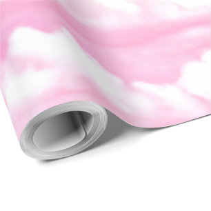 Papier Cadeau Soft Happy Rose Nuages Décor