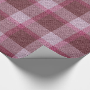 Papier Cadeau Soft Pink Tartan Plaid Noël