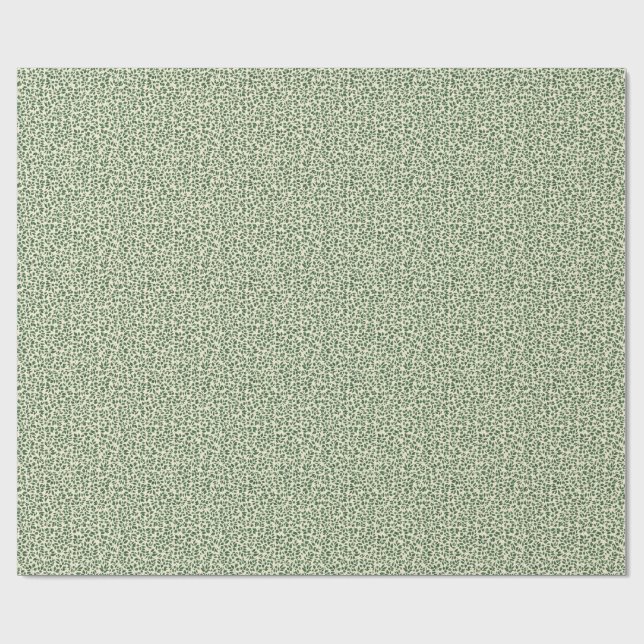 Papier Cadeau Soft Sage Green Botanical Leaf Foliage Pattern (Plat)