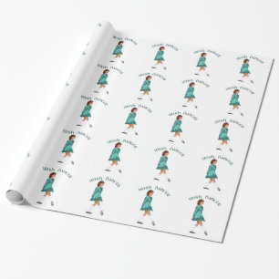 Papier Cadeau Soft Shoe Danseur irlandais en Turquoise