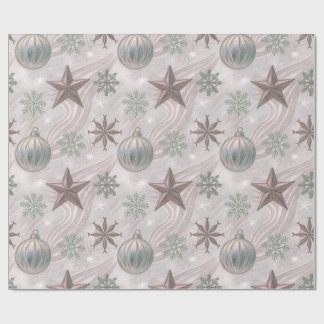 Papier Cadeau Soft Vintage Winter Ornaments & Snowflakes