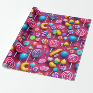 Papier Cadeau "Soins sucrés à thème bonbons