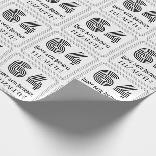 Papier Cadeau soixante-quatrième Anniversaire : L'art déco a