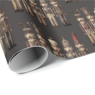 Papier Cadeau Soldats Casse-Noix Classique Brown