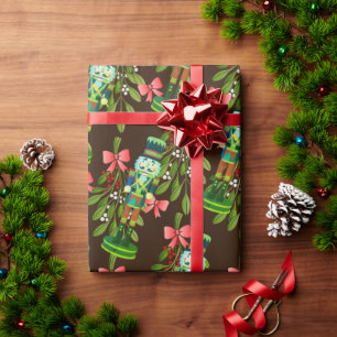 Papier Cadeau Soldats des craquelins et Mistletoe