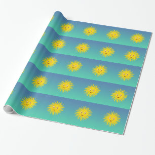 Papier Cadeau Soleil Avec Lignes Circulaires